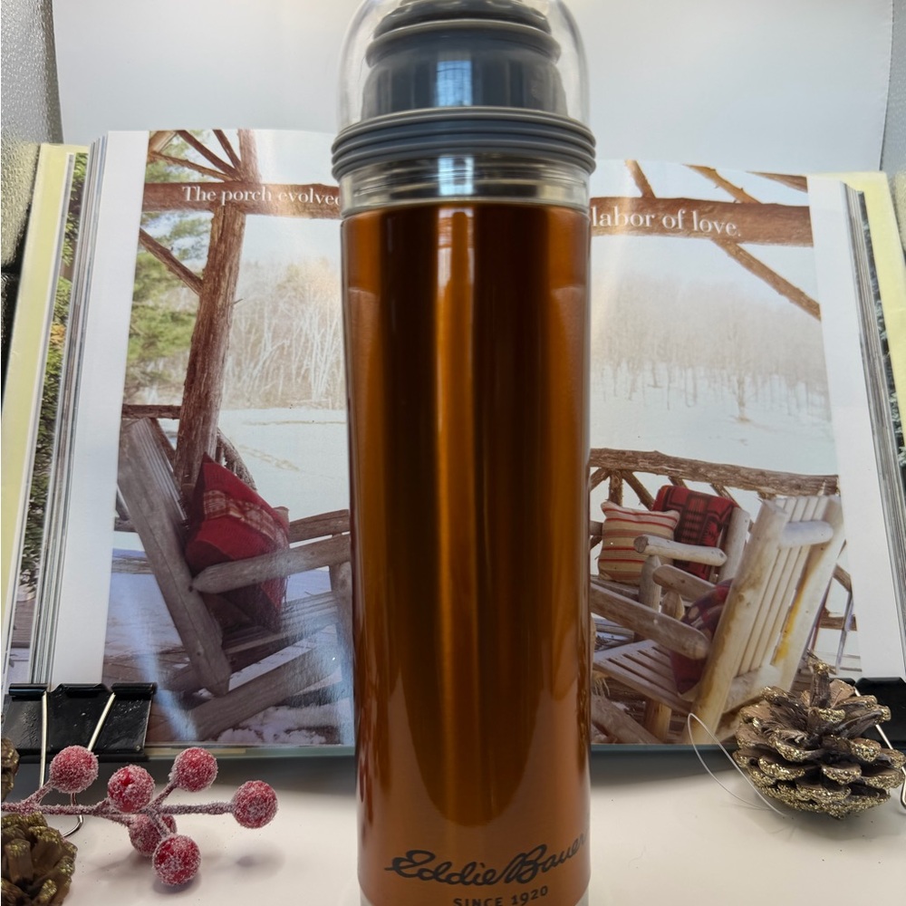 Eddie Bauer Metallic Orange Stainless Travel Bottle